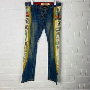 Indigo Red Lux Industrial denim jeans